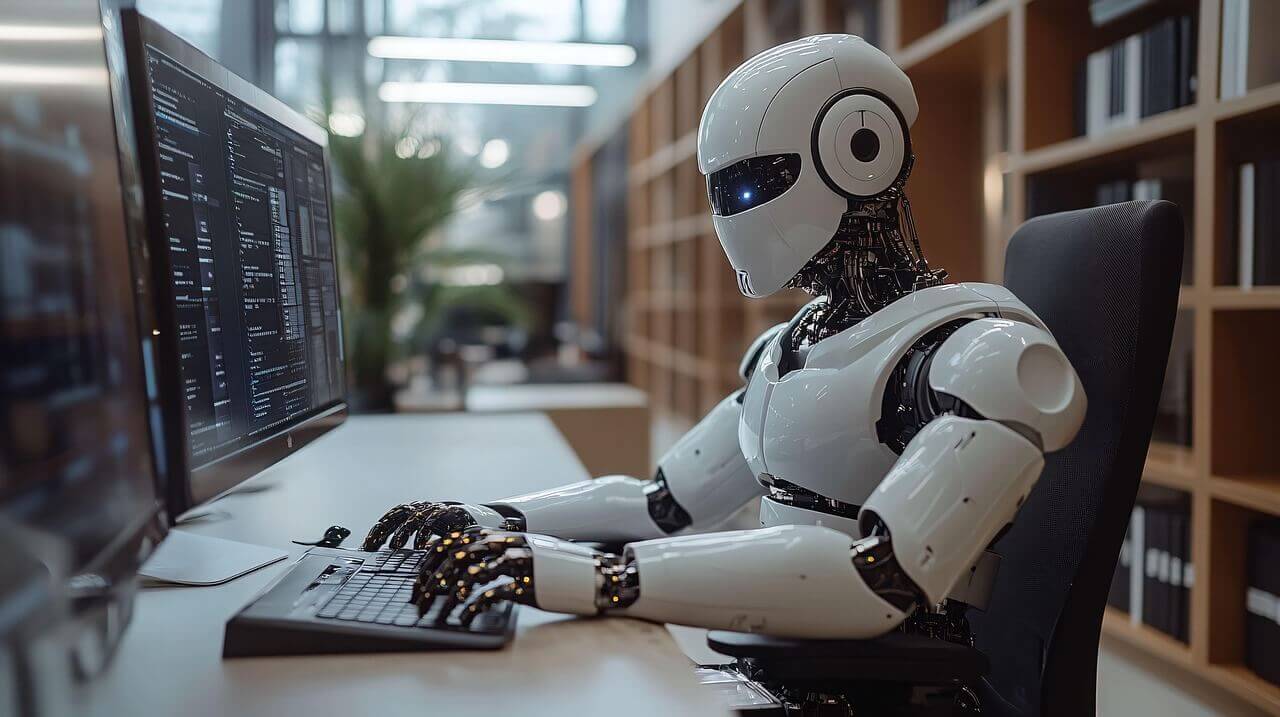 Illustration Of Ai Typing Content On A Digital Screen