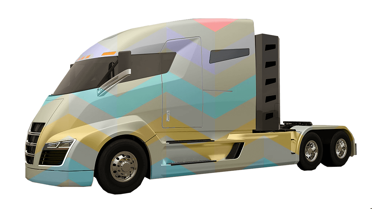 Electric Truck On Highway