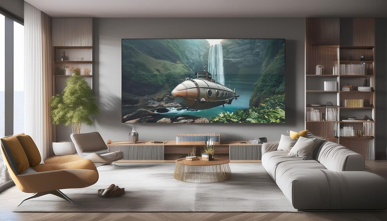 Modern Living Room With Smart Devices
